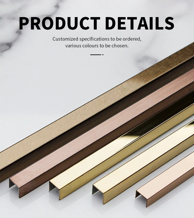 Factory Supply 304 316 Rose Gold U Channel Metal Surface Stainless Steel Profile for Office Building Floor Trim to Russia